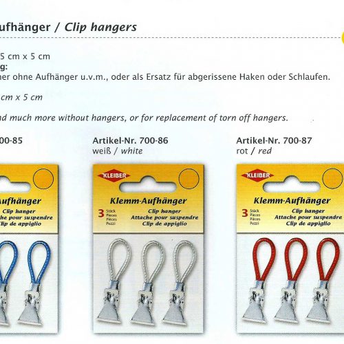 Clip hanger - Clear x 3
