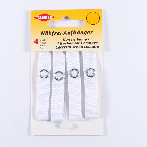 Kleiber Set Of 4 No-Sew Hangers - White