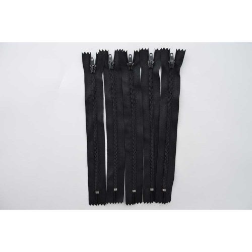 Black Auto-lock Zip - Black 18cm - 5 pcs