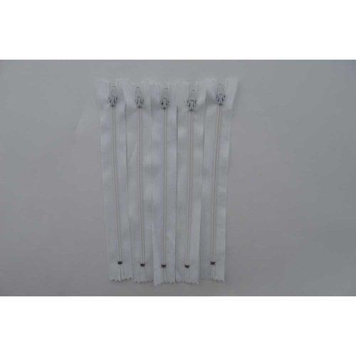 White Auto-lock Zip - 18cm - 5 pcs