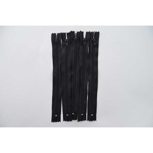 Black Auto-lock Zip - 20cm - 5 pcs