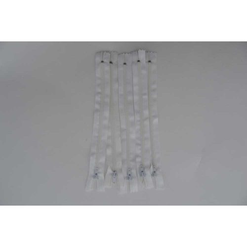 White Auto-lock Zip 20cm 5 pcs