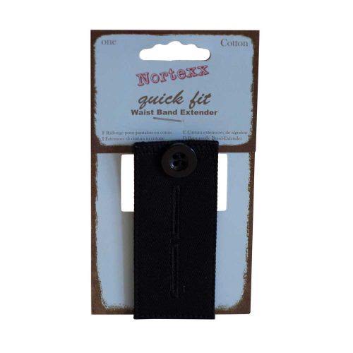 Nortexx Cotton Quick Fit Waist Button Extender, Black