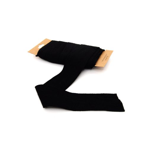 Cotton Black Herringbone Tape 50mm x 5m